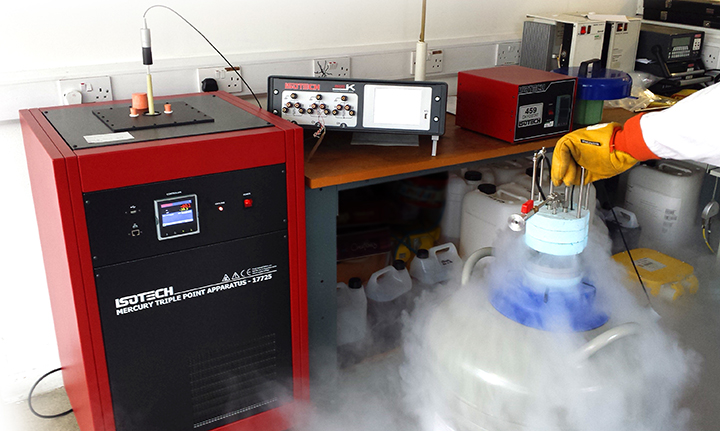 Precision temperature calibration equipment in metrology laboratory